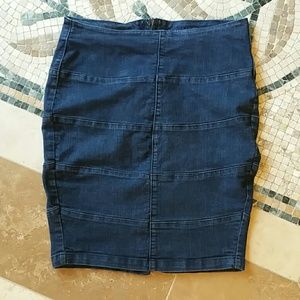 Karen T denim skirt, stretch denim, medium
